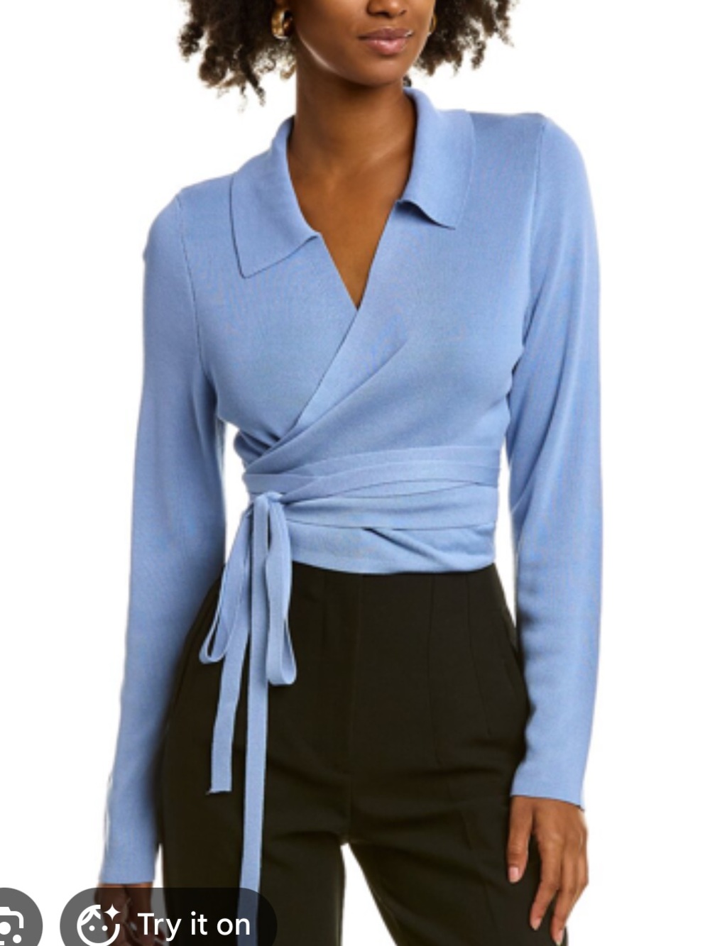 525 American blue wrap polo cardigan